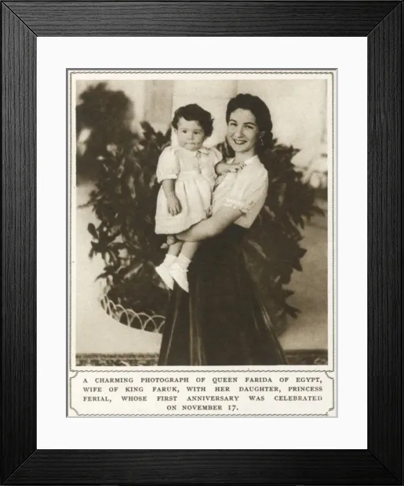 Framed Print : Queen Farida of Egypt and Princess Ferial Framed Print : Queen Farida of Egypt and Princess Ferial