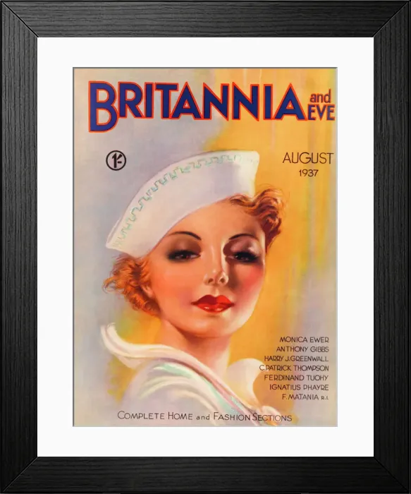 Framed Print : Britannia and Eve magazine, August 1937