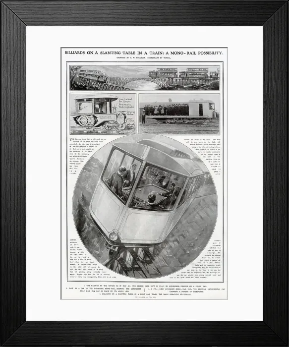 Framed Print : Inventor of the Gyroscopic monorail system Louis Brennan gave a demonstration of the capabilities of the rail of the future at the grounds of the Torpedo Factory at Gillingham, near Chatham Framed Print : Inventor of the Gyroscopic monorail system Louis Brennan gave a demonstration of the capabilities of the rail of the future at the grounds of the Torpedo Factory at Gillingham, near Chatham
