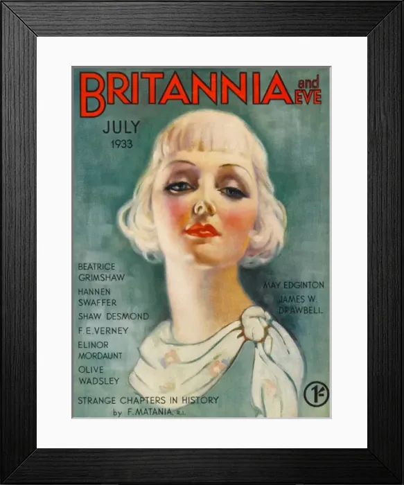 Framed Print : Britannia and Eve magazine, July 1933