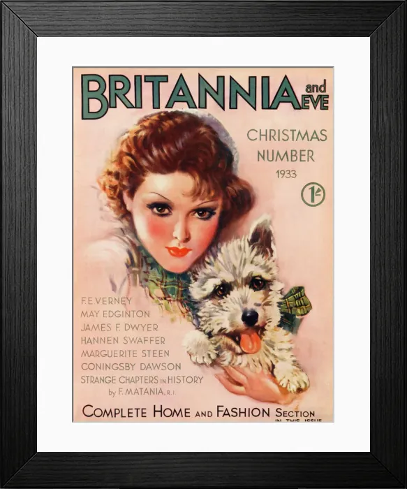 Framed Print : Britannia and Eve Christmas cover 1933 Framed Print : Britannia and Eve Christmas cover 1933