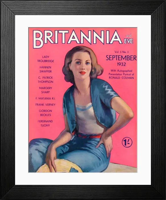 Framed Print : Britannia and Eve magazine, September 1932