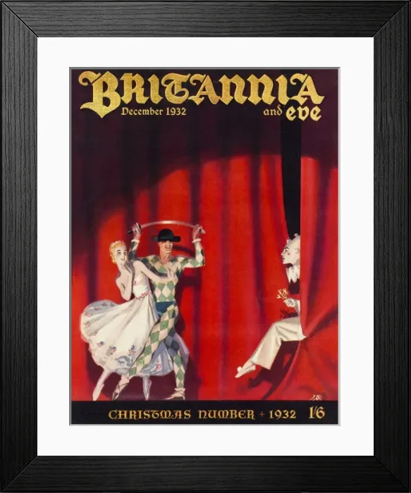 Framed Print : Britannia and Eve Christmas cover 1932 Framed Print : Britannia and Eve Christmas cover 1932
