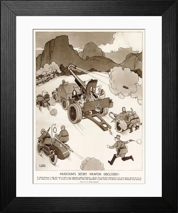 Framed Print : Mussolini's Secret Weapon Disclosed! Framed Print : Mussolini's Secret Weapon Disclosed!