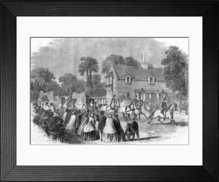 Framed Print : Princess Alice and Louis depart after wedding
