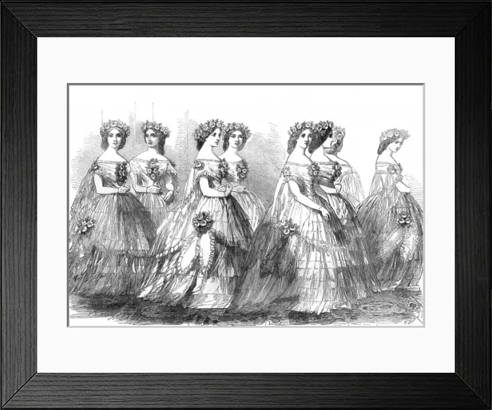 Framed Print : Bridesmaids at the wedding of the Princess Royal, 1858 Framed Print : Bridesmaids at the wedding of the Princess Royal, 1858
