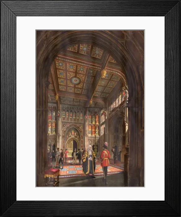Framed Print : The Peers Lobby, 1863