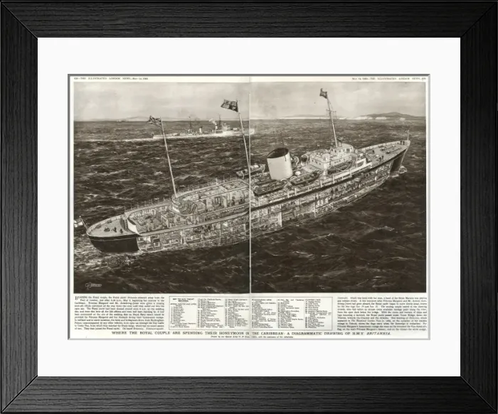 Framed Print : Cross section of the royal yacht Britannia