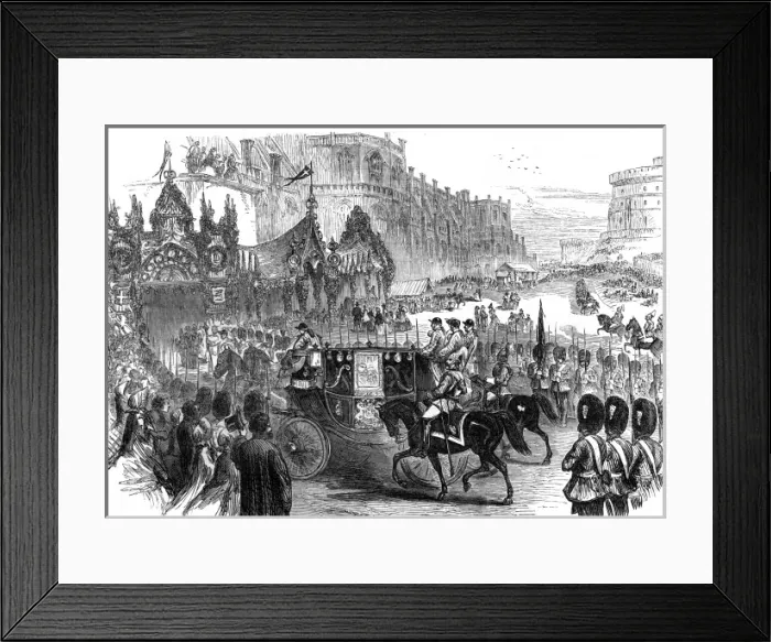 Framed Print : Royal wedding 1863 - leaving Windsor Castle Framed Print : Royal wedding 1863 - leaving Windsor Castle
