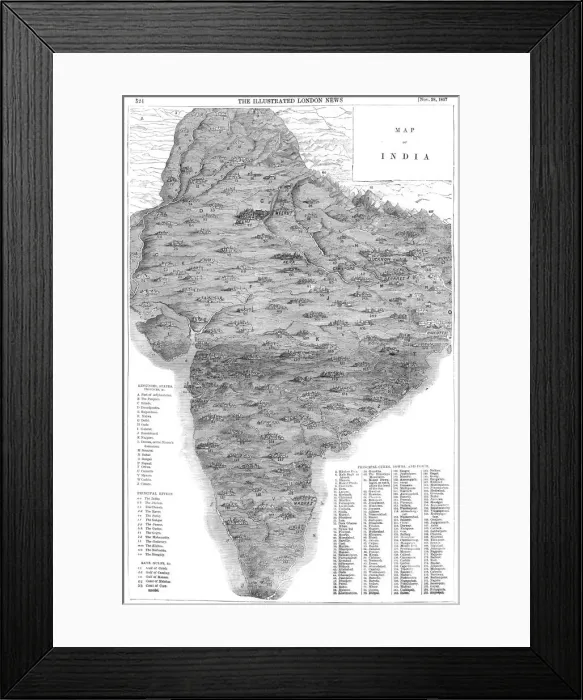 Framed Print : Map of India Framed Print : Map of India
