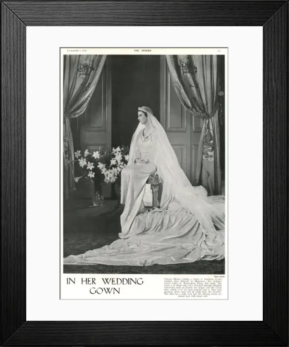 Framed Print : In Her Wedding Gown - Princess Marina of Greece Framed Print : In Her Wedding Gown - Princess Marina of Greece