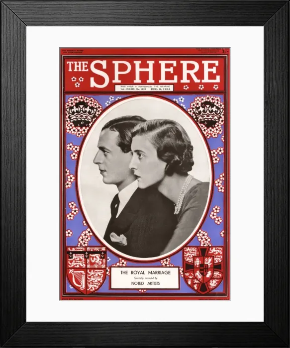 Framed Print : The Sphere Royal Wedding front cover 1934