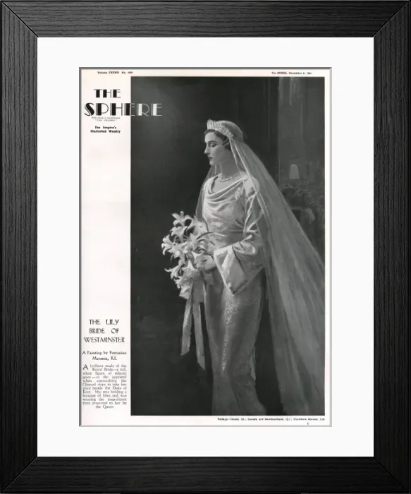Framed Print : The Sphere Royal Wedding front cover by Matania Framed Print : The Sphere Royal Wedding front cover by Matania