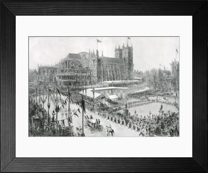 Framed Print : Royal Wedding 1934 - the scene in Parliament Square Framed Print : Royal Wedding 1934 - the scene in Parliament Square