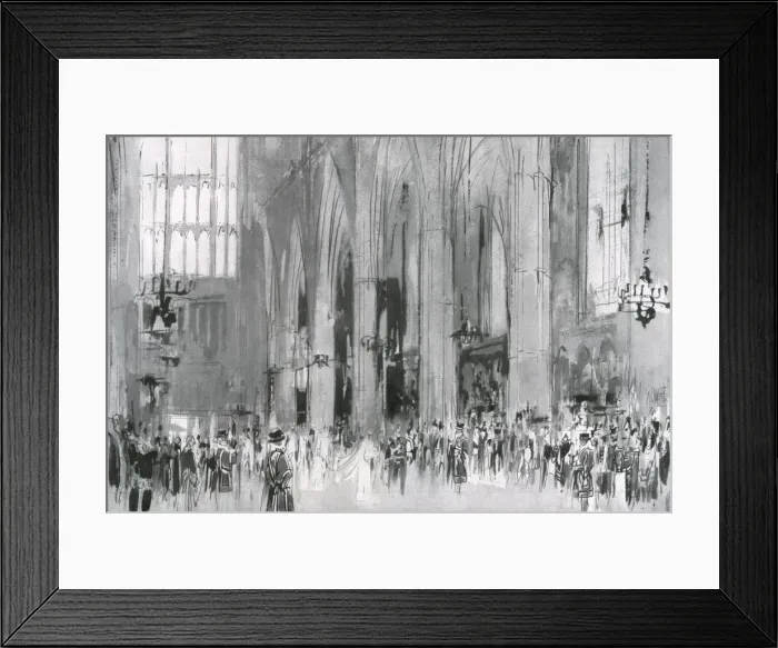 Framed Print : Royal Wedding 1934 - the scene in Westminster Abbey Framed Print : Royal Wedding 1934 - the scene in Westminster Abbey