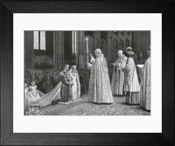 Framed Print : Royal Wedding 1934 - pronouncing the benediction Framed Print : Royal Wedding 1934 - pronouncing the benediction