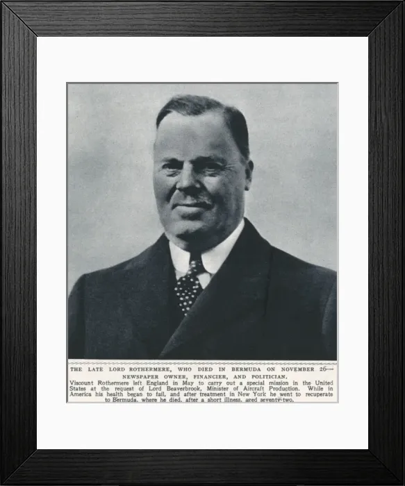 Framed Print : Lord Rothermere Framed Print : Lord Rothermere