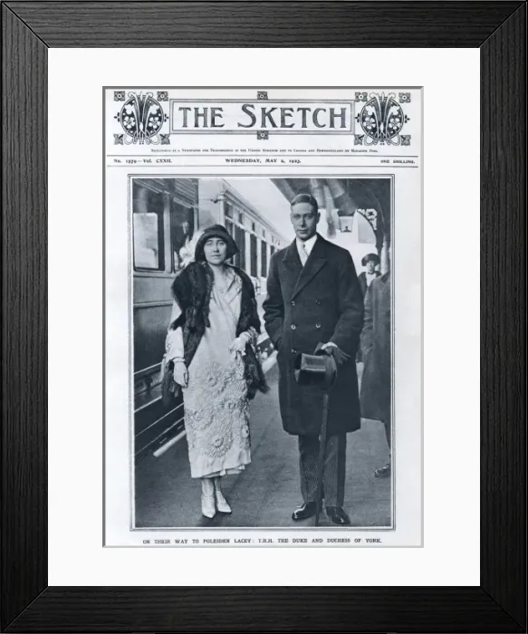Framed Print : Royal Wedding 1923 - T. R. H depart on honeymoon Framed Print : Royal Wedding 1923 - T. R. H depart on honeymoon