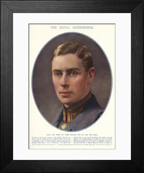 Framed Print : Royal Wedding 1923 - Duke of York