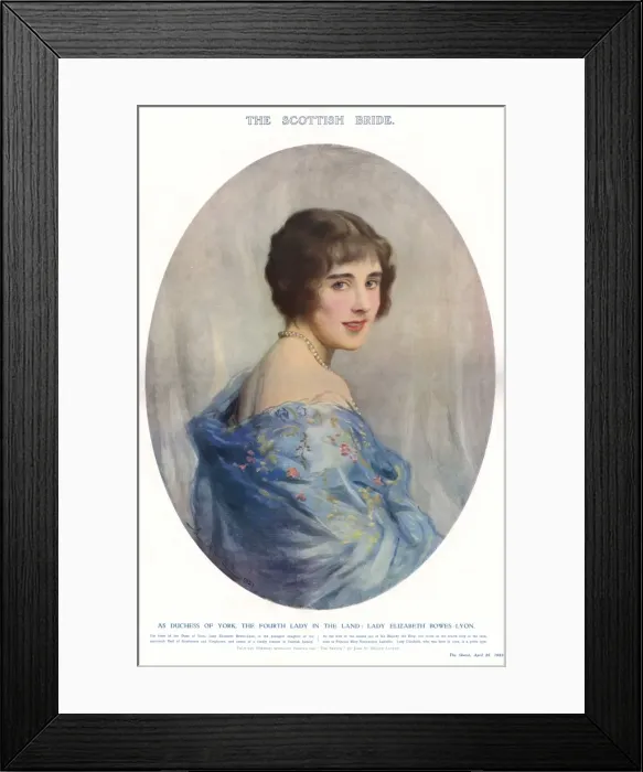 Framed Print : Lady Elizabeth Bowes-Lyon, Duchess of York Framed Print : Lady Elizabeth Bowes-Lyon, Duchess of York