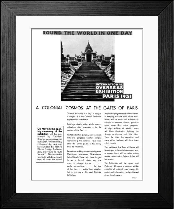 Framed Print : Colonial Exhibition 1931 Framed Print : Colonial Exhibition 1931