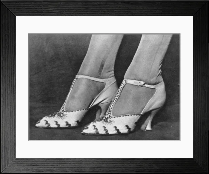 Framed Print : Elizabeth Bowes-Lyons wedding shoes Framed Print : Elizabeth Bowes-Lyons wedding shoes