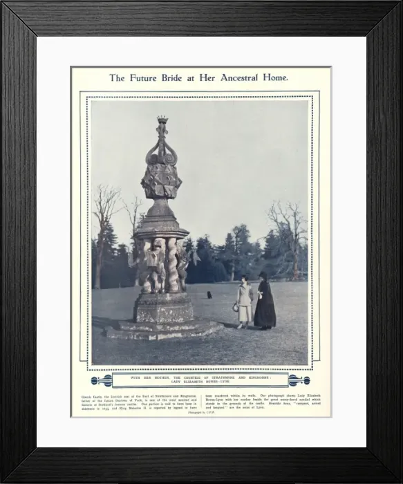 Framed Print : Elizabeth Bowes-Lyon at her ancestral home Framed Print : Elizabeth Bowes-Lyon at her ancestral home