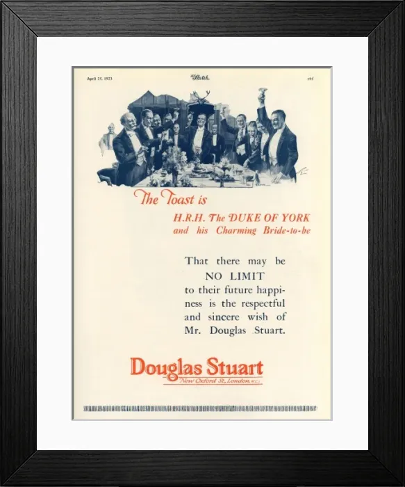 Framed Print : Royal wedding - Douglas Stuart advertisement Framed Print : Royal wedding - Douglas Stuart advertisement