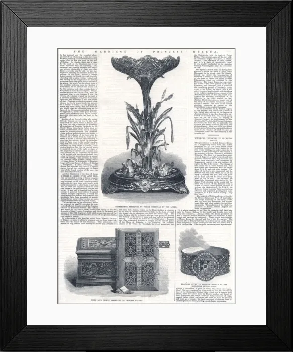 Framed Print : Wedding presents for Princess Helena and Prince Christian Framed Print : Wedding presents for Princess Helena and Prince Christian