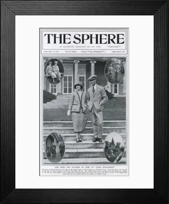 Framed Print : The Sphere front cover - royal honeymoon Framed Print : The Sphere front cover - royal honeymoon