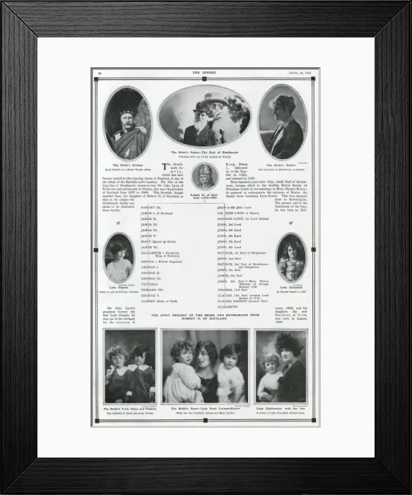 Framed Print : Royal Wedding 1923 - Strathmore family tree Framed Print : Royal Wedding 1923 - Strathmore family tree
