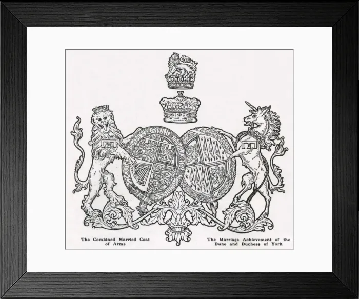 Framed Print : Royal Wedding 1923 - coat of arms Framed Print : Royal Wedding 1923 - coat of arms