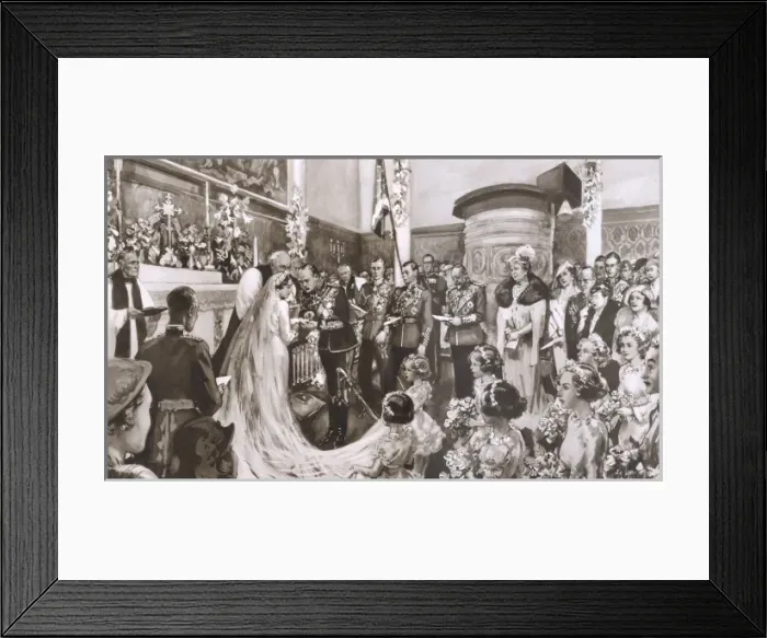 Framed Print : Royal Wedding 1935 - in the Chapel at Buckingham Palace Framed Print : Royal Wedding 1935 - in the Chapel at Buckingham Palace
