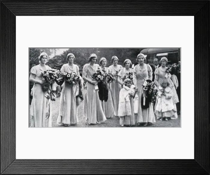 Framed Print : Cambridge-Abel Smith Balcombe wedding, 1931 - bridesmaids Framed Print : Cambridge-Abel Smith Balcombe wedding, 1931 - bridesmaids