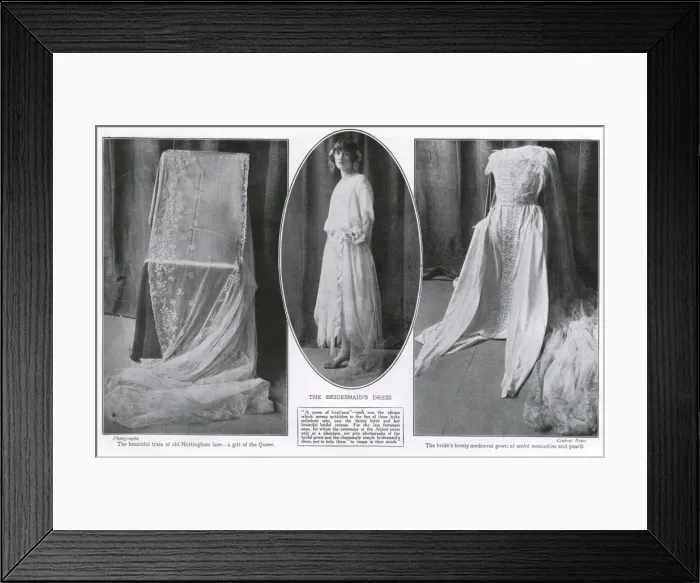 Framed Print : Royal Wedding 1923 - the bridal gown Framed Print : Royal Wedding 1923 - the bridal gown