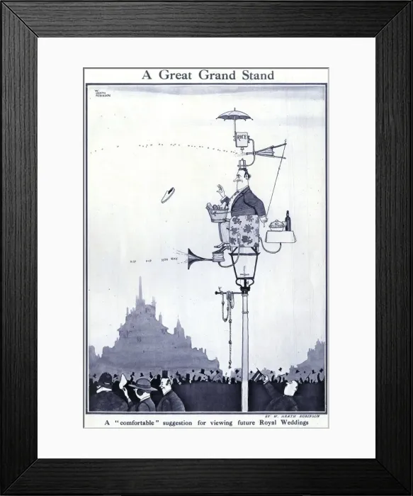 Framed Print : Royal Wedding 1923 - Heath Robinson humour