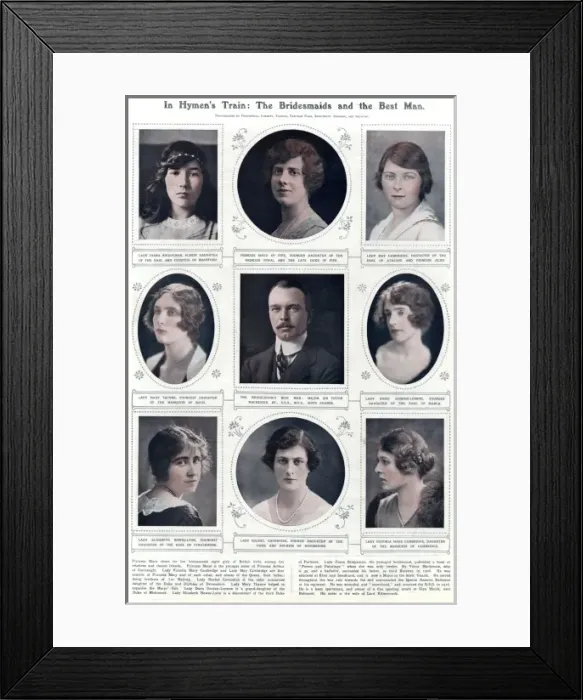 Framed Print : Bridesmaids and Best Man for wedding of Princess Mary Framed Print : Bridesmaids and Best Man for wedding of Princess Mary