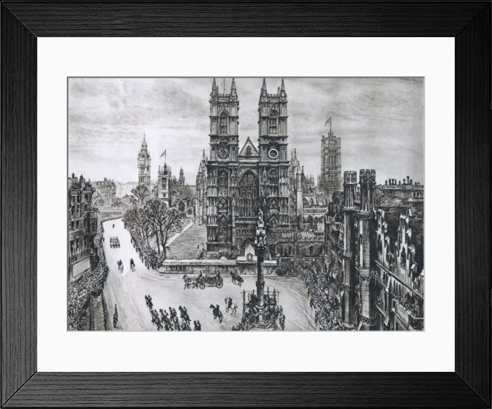 Framed Print : Royal Wedding 1947. The Scene at Westminster Framed Print : Royal Wedding 1947. The Scene at Westminster