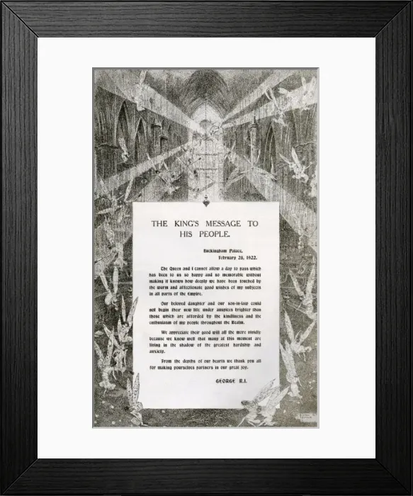 Framed Print : Message from King George V after marriage of Princess Mary Framed Print : Message from King George V after marriage of Princess Mary