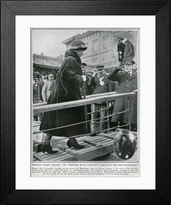 Framed Print : Princess Mary disembarking at Calais, 1922