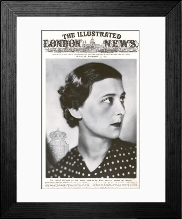 Framed Print : Royal Wedding 1934 - Princess Marina of Greece