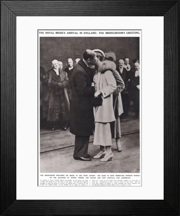 Framed Print : Royal Wedding 1934 - Princess Marinas arrival Framed Print : Royal Wedding 1934 - Princess Marinas arrival