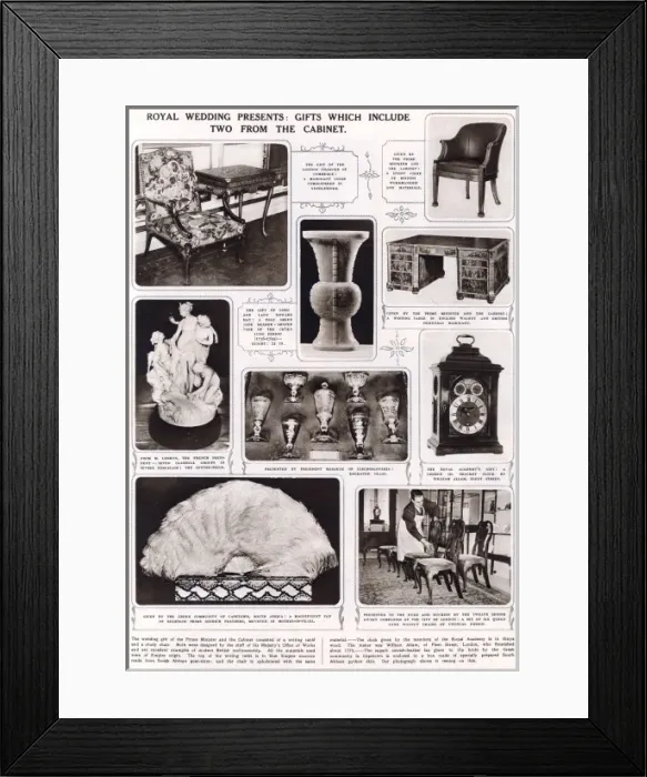 Framed Print : Royal Wedding 1934 - presents