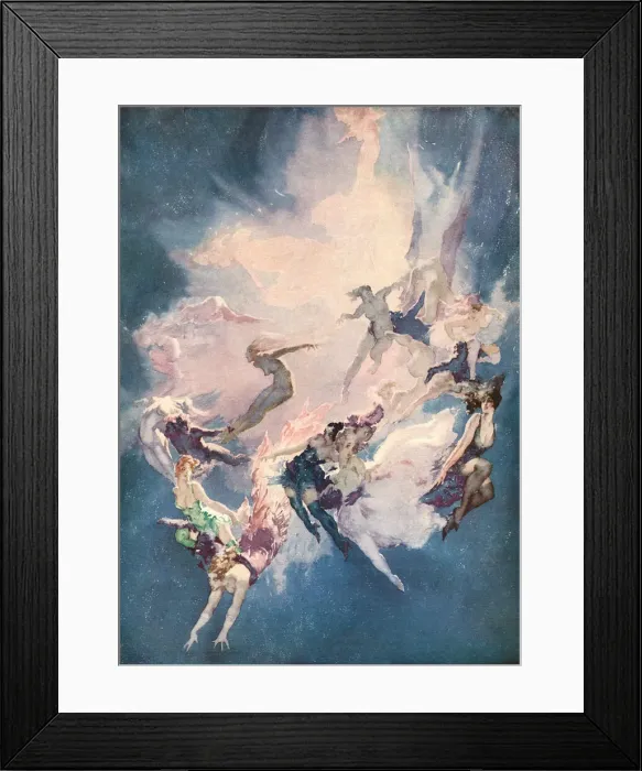 Framed Print : A Star Explodes - Norman Lindsay Framed Print : A Star Explodes - Norman Lindsay