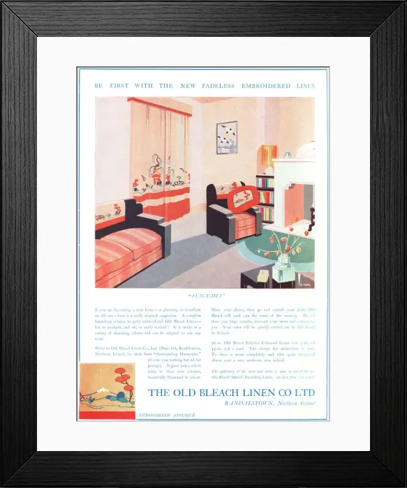 Framed Print : Old Bleach Linen Company Advert Framed Print : Old Bleach Linen Company Advert