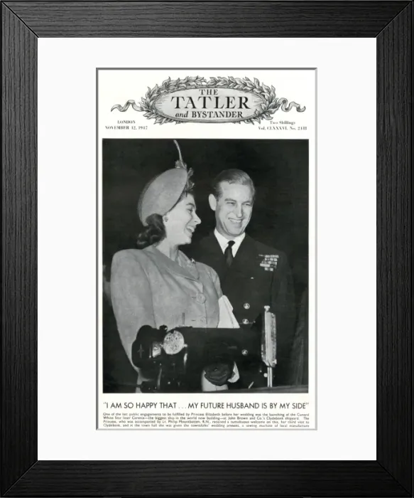 Framed Print : Royal Wedding 1947 - Tatler cover Framed Print : Royal Wedding 1947 - Tatler cover