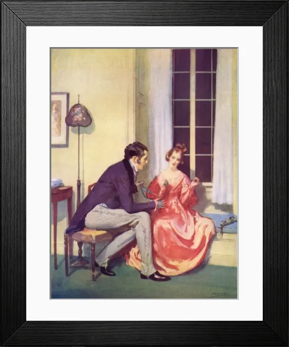 Framed Print : Entangled - two lovers play with wool