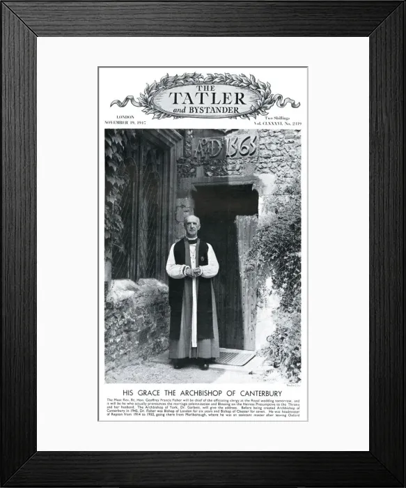 Framed Print : Royal Wedding 1947 - Archbishop of Canterbury