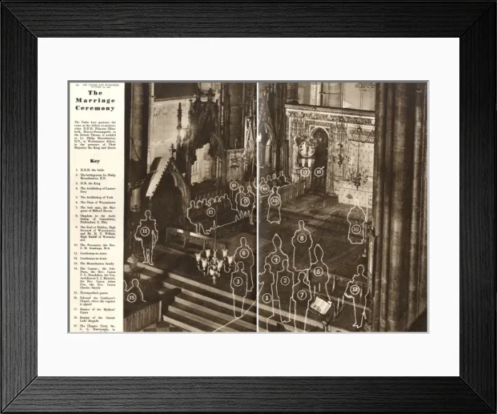 Framed Print : Royal Wedding 1947 - the Marriage Ceremony Framed Print : Royal Wedding 1947 - the Marriage Ceremony