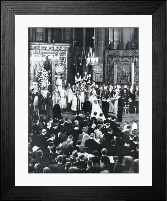 Framed Print : Royal Wedding 1947 - marriage ceremony Framed Print : Royal Wedding 1947 - marriage ceremony